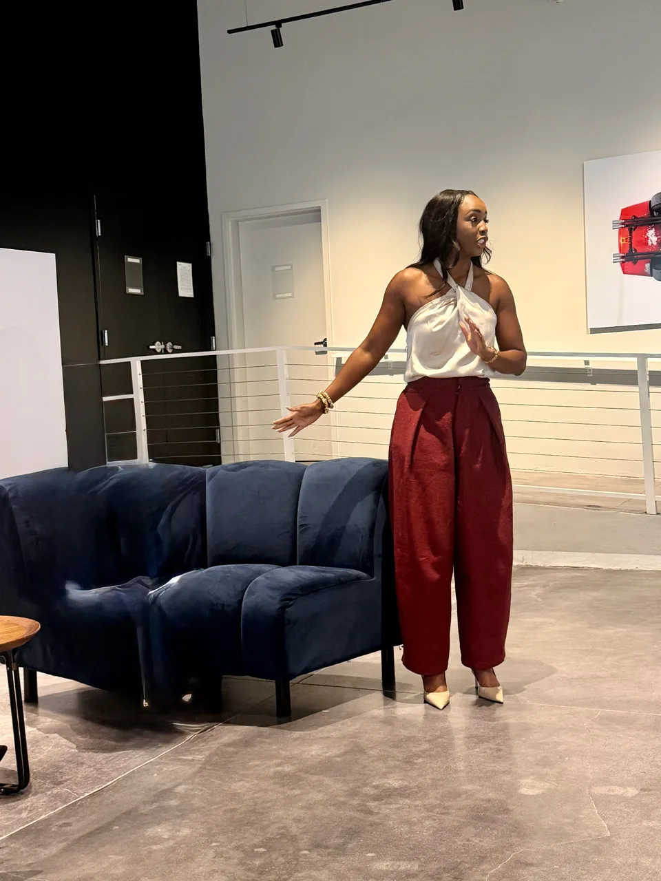 Keleisha Carter presenting on stage